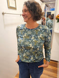Miranda Merra Shirt "Herbstlaub olive" grün/gemustert