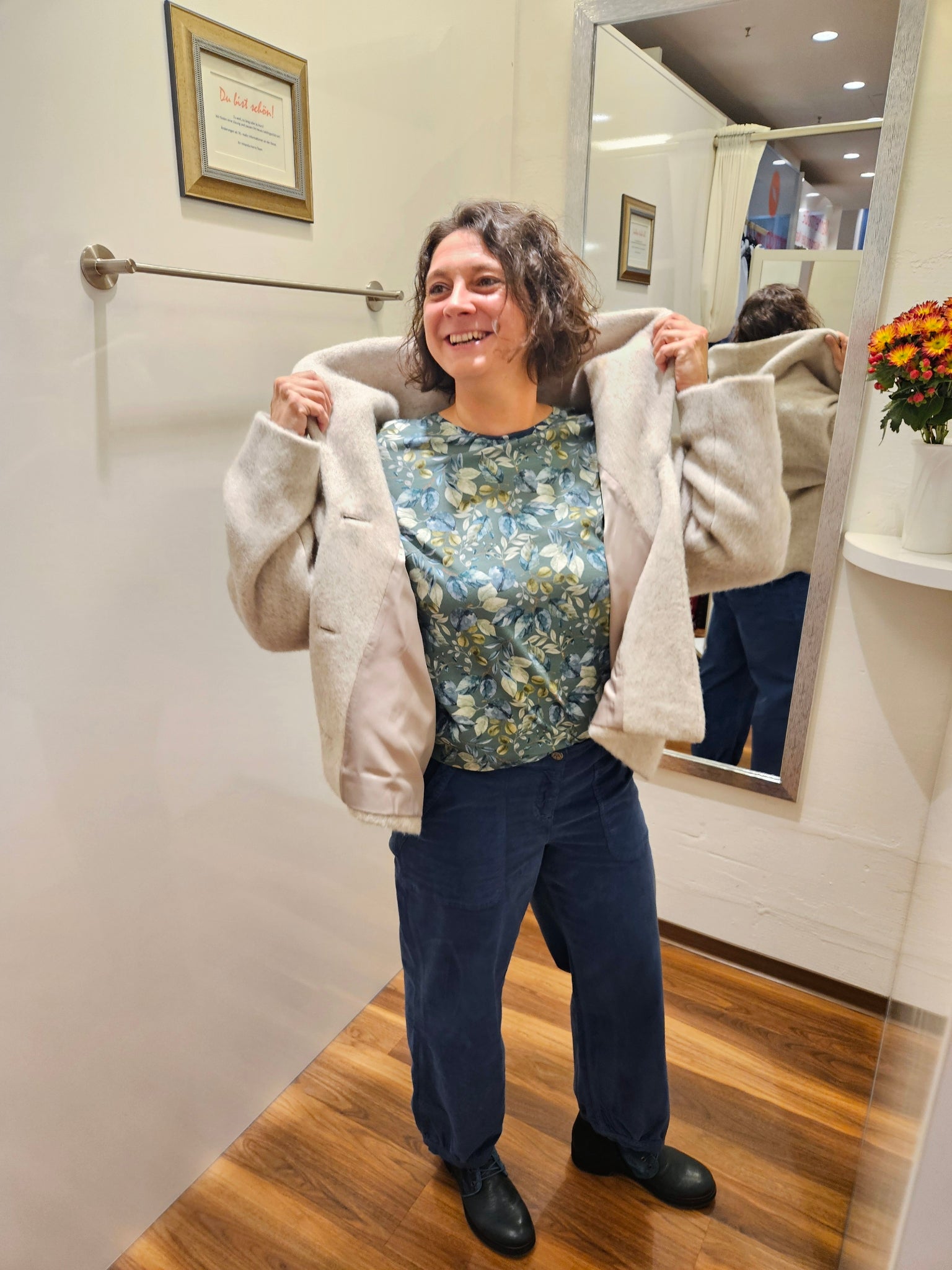 Miranda Merra Shirt "Herbstlaub olive" grün/gemustert