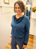 Miranda Merra Shirt "Tropfen" petrol/gemustert