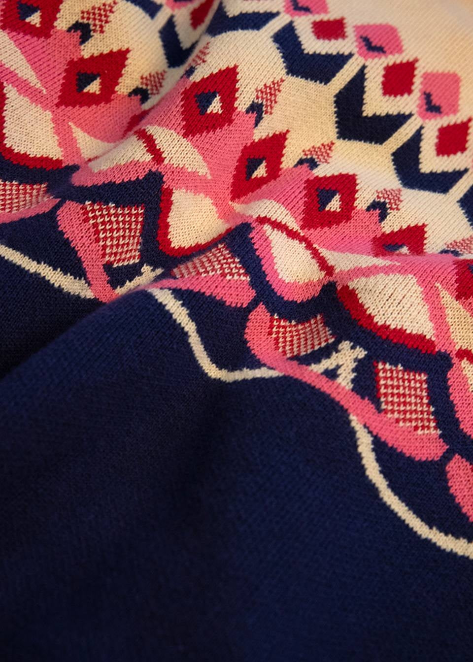 Blutsgeschwister Pulli "Cold Day Warm Heart" blau/gemustert