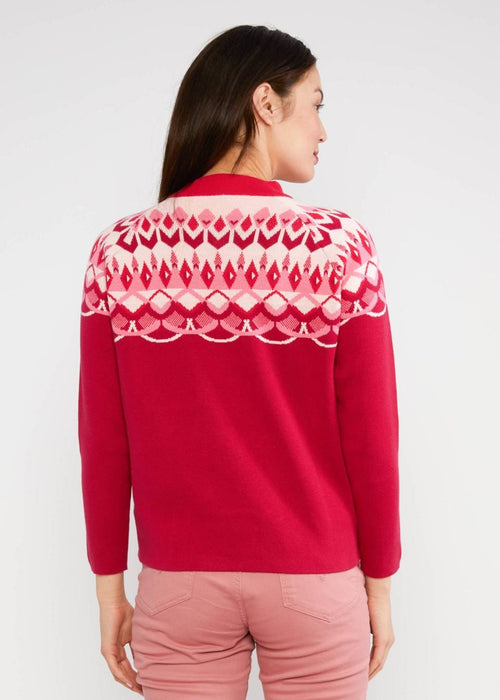 Blutsgeschwister Pulli "Cold Day Warm Heart" rot/gemustert
