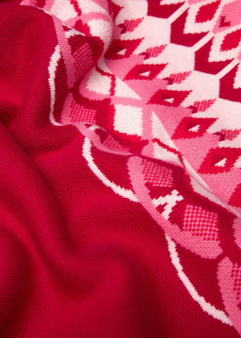Blutsgeschwister Pulli "Cold Day Warm Heart" rot/gemustert