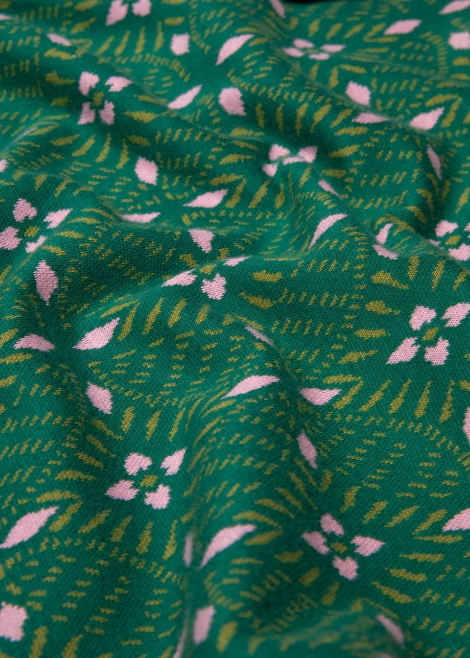 Blutsgeschwister Pulli "Warm up Turtle" grün/rosa gemustert