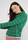 Blutsgeschwister Pulli "Warm up Turtle" grün/rosa gemustert