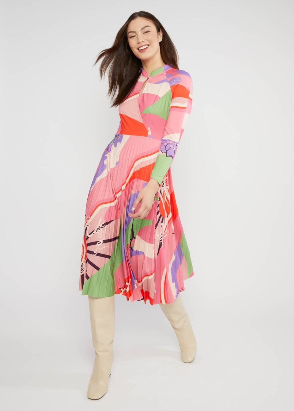 Blutsgeschwister Kleid "Dazzling Dreamscape" rosa/bunt gemustert