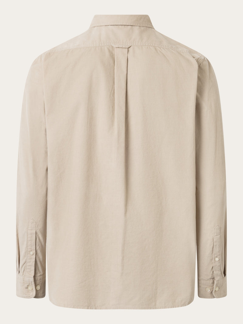 Knowledge Cotton Hemd aus Cord langarm beige