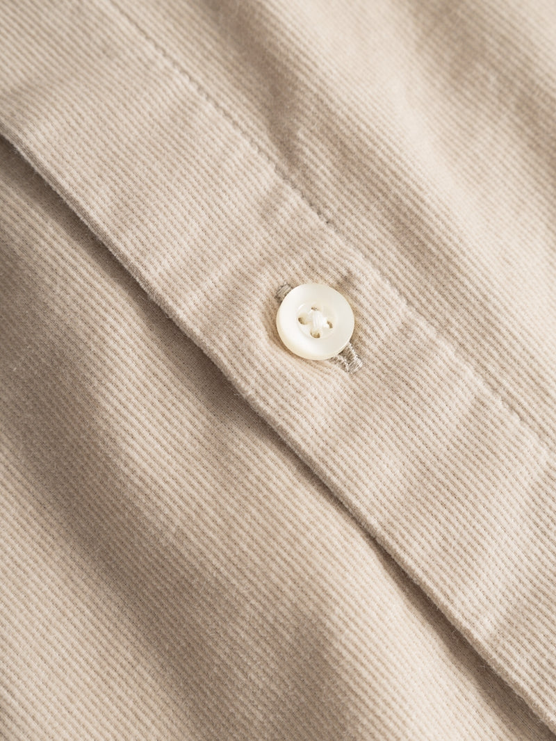 Knowledge Cotton Hemd aus Cord langarm beige