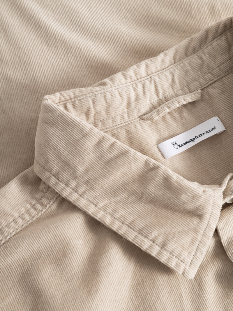 Knowledge Cotton Hemd aus Cord langarm beige