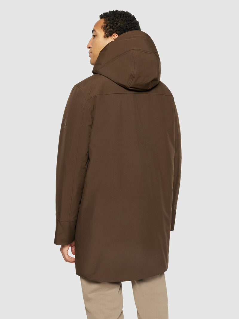 Knowledge Cotton Winterjacke lang braun