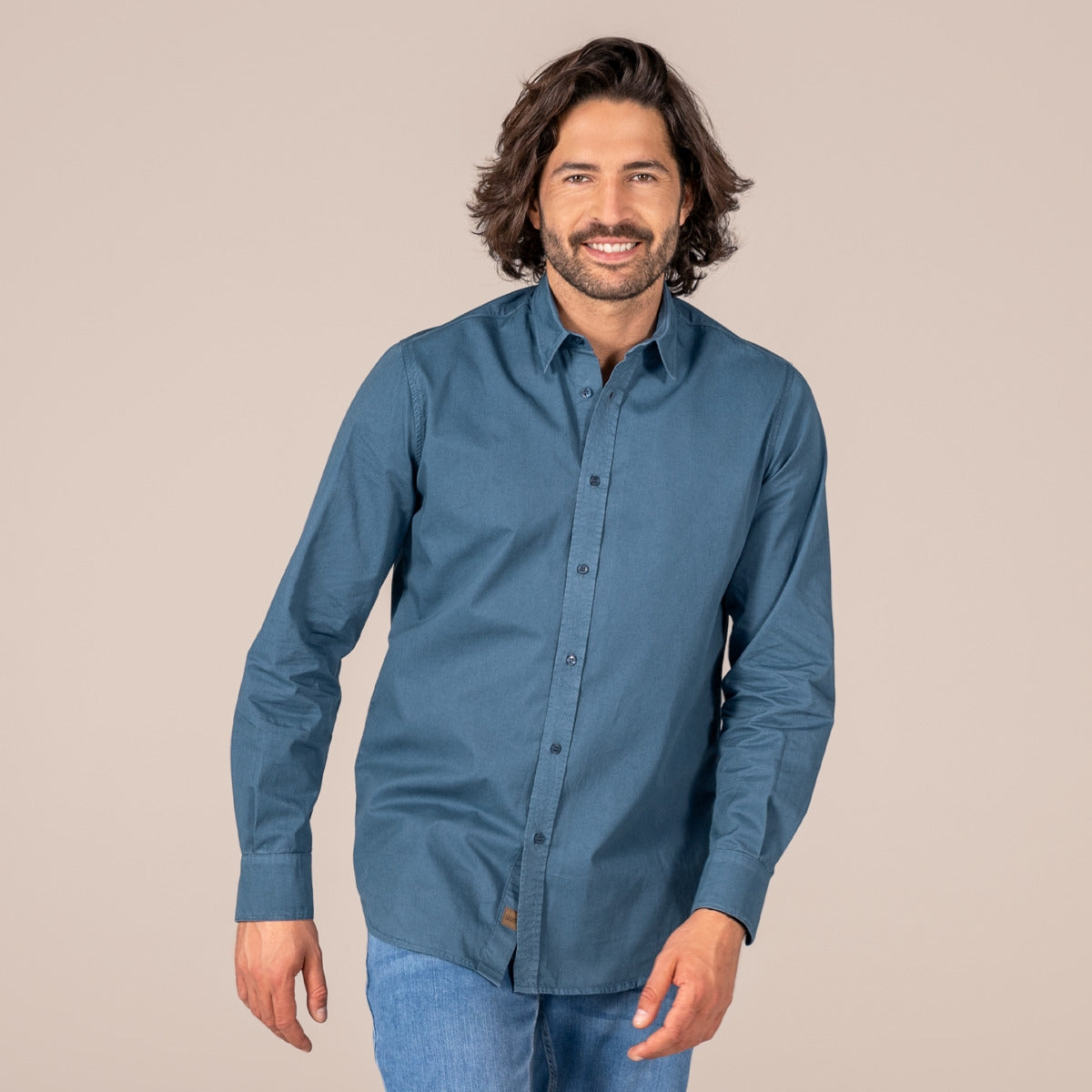 LivingCrafts Hemd langarm blau
