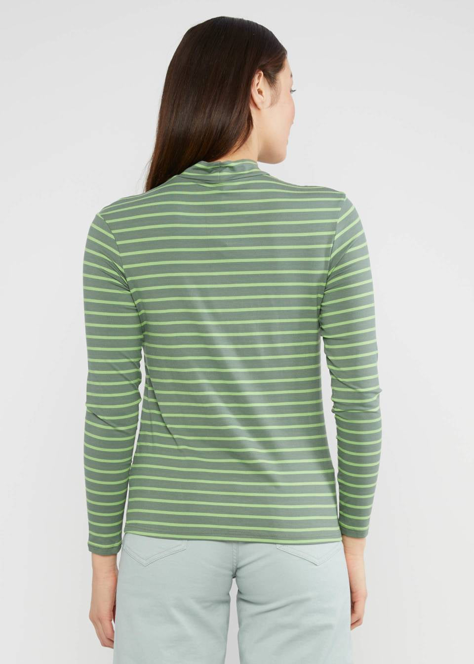 Blutsgeschwister Shirt "Lonely Lips Turtle" grün/gestreift