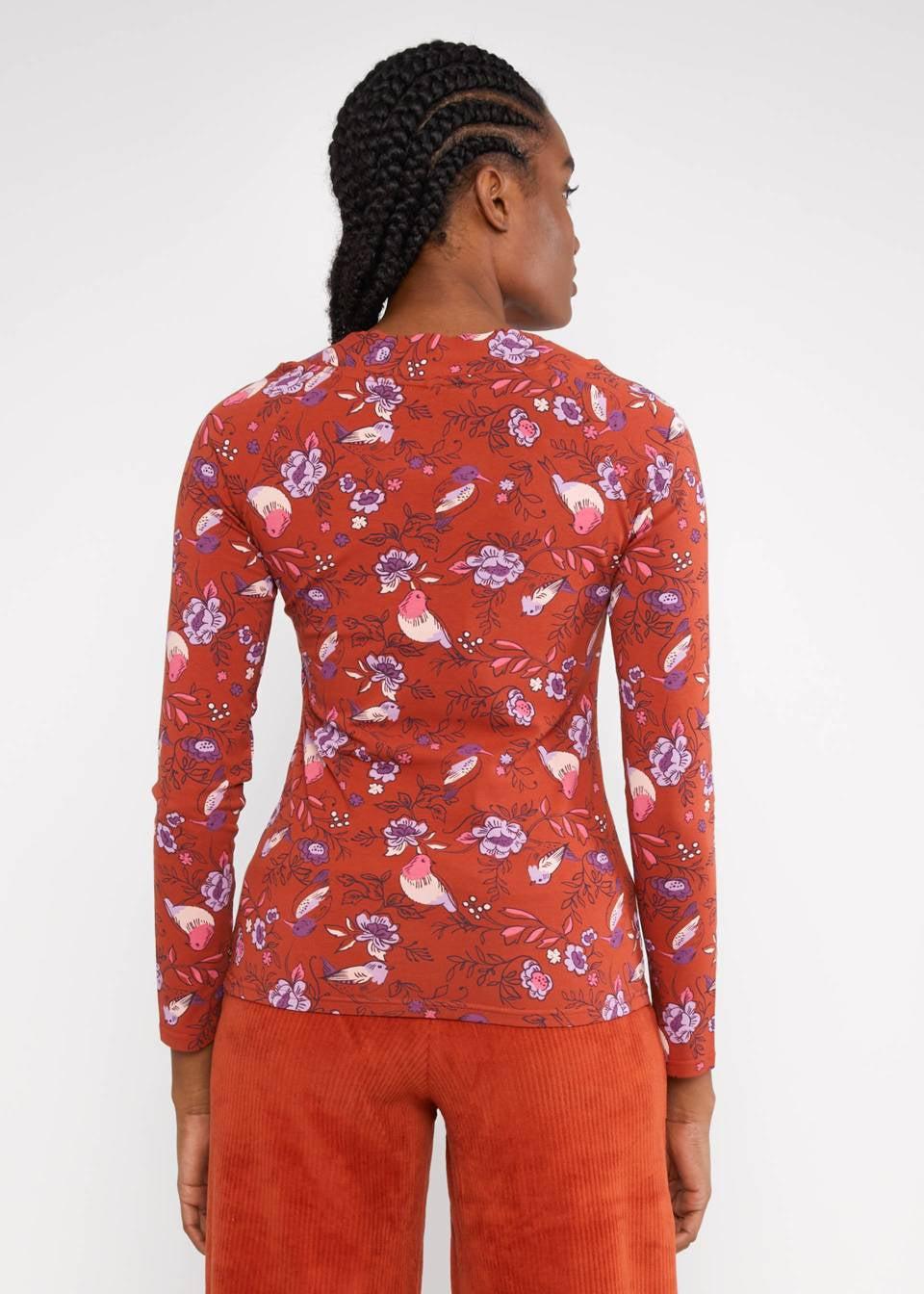 Blutsgeschwister Shirt "Savoir Vivre Sage" braun/lila gemustert