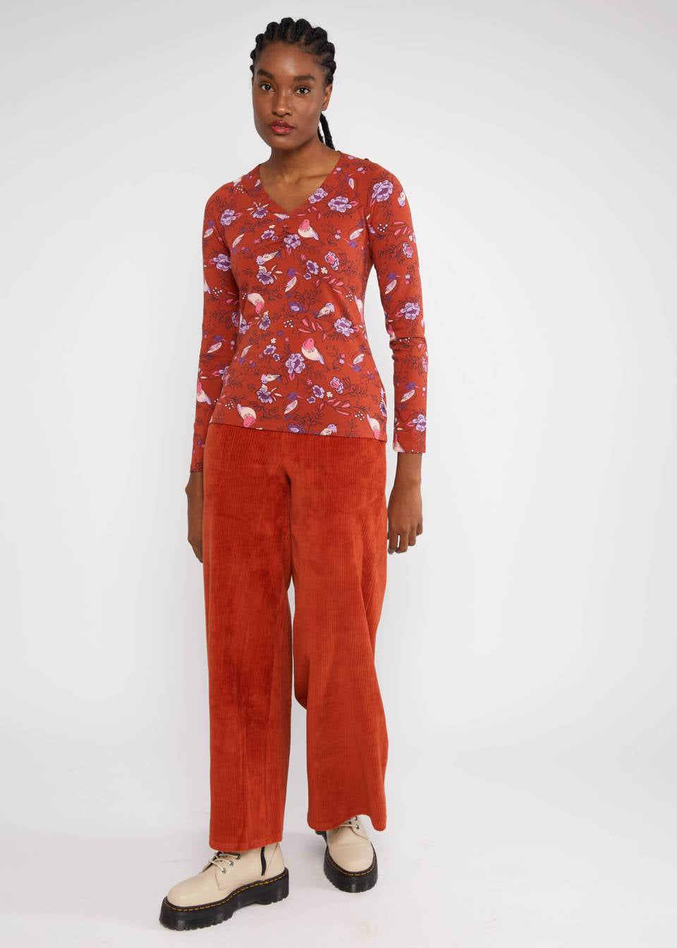 Blutsgeschwister Shirt "Savoir Vivre Sage" braun/lila gemustert