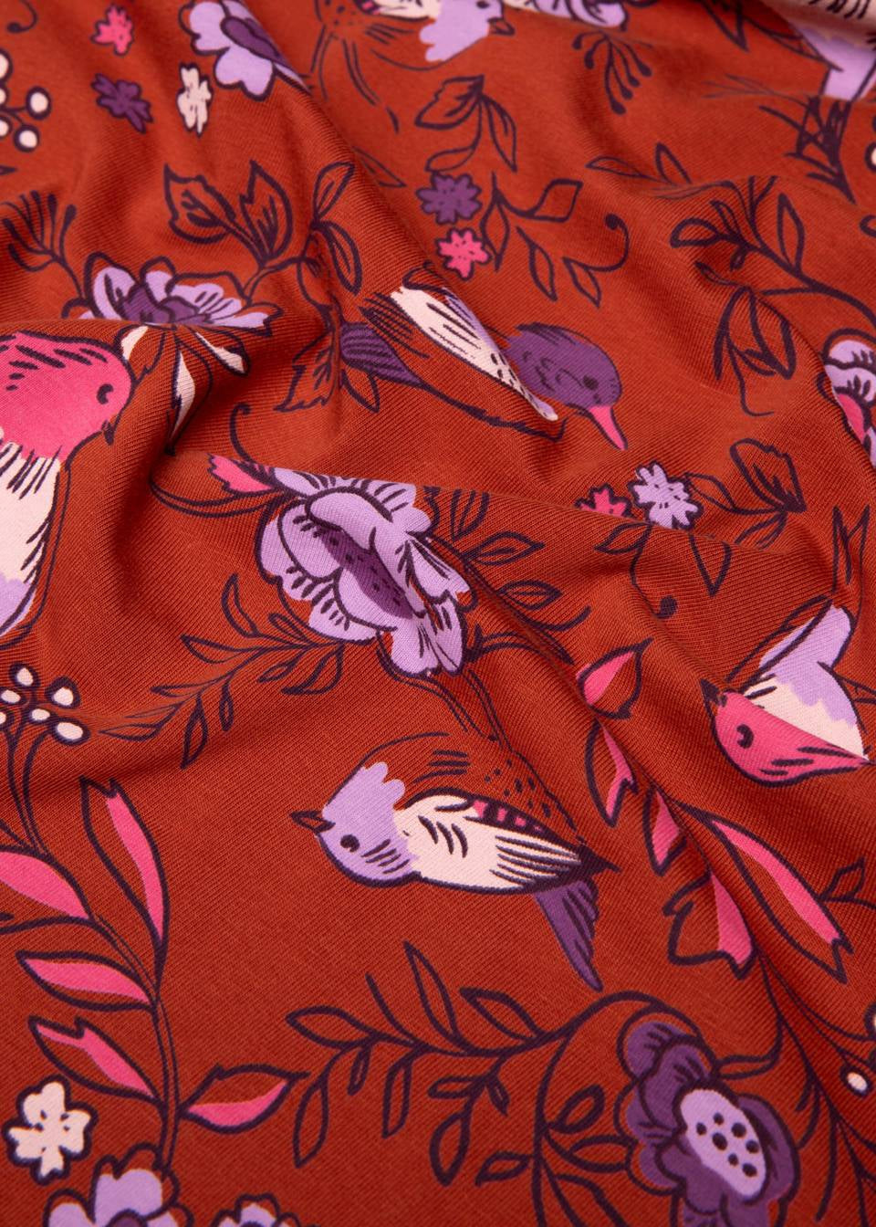 Blutsgeschwister Shirt "Savoir Vivre Sage" braun/lila gemustert