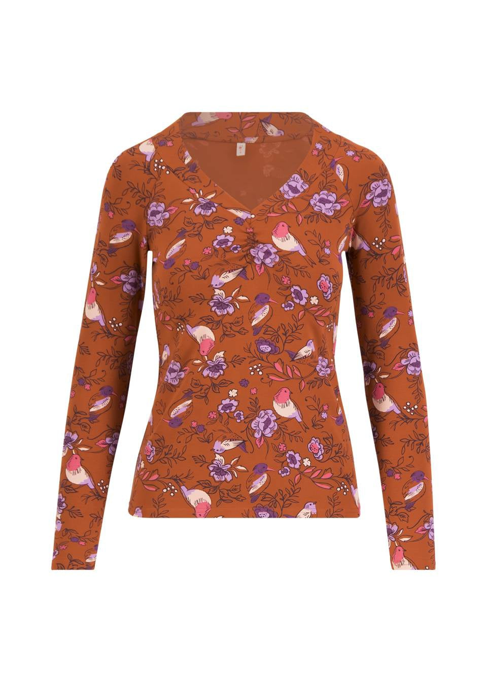 Blutsgeschwister Shirt "Savoir Vivre Sage" braun/lila gemustert