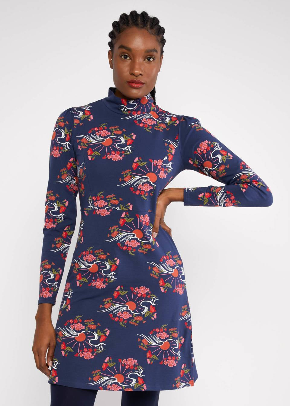 Blutsgeschwister Kleid "Sweet turtle Mania" blau/gemustert