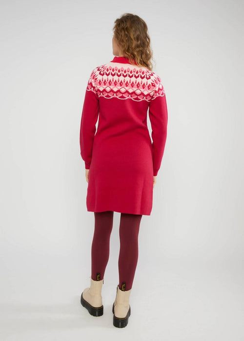 Blutsgeschwister Kleid "Scandi woods rot/gemustert
