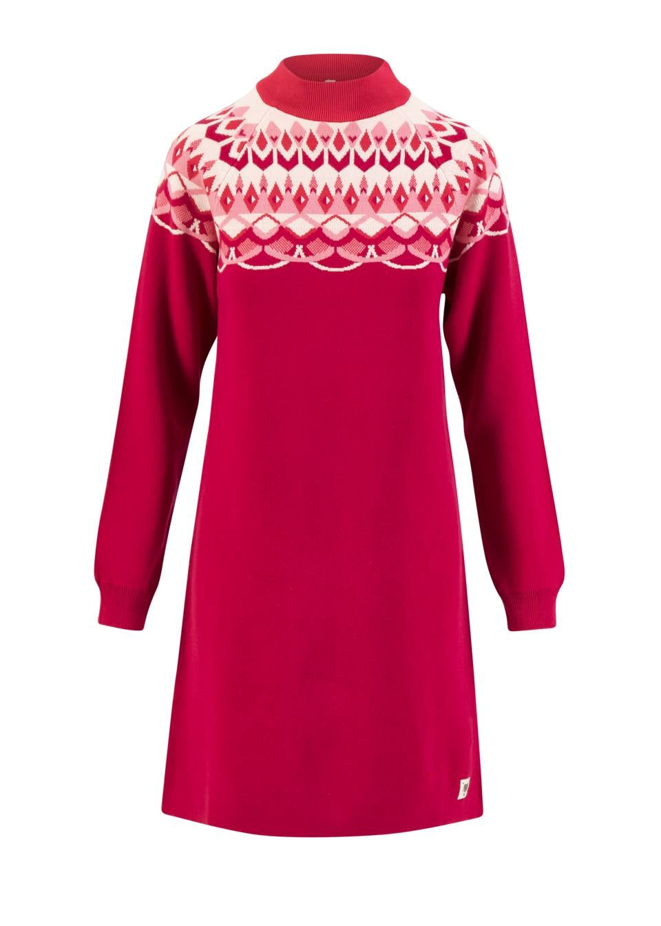 Blutsgeschwister Kleid "Scandi woods rot/gemustert