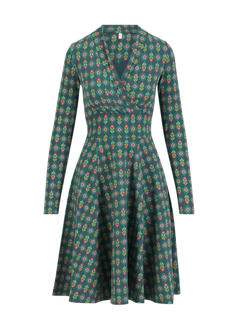 Blutsgeschwister Kleid "Shalala Tralala Shawl" grün/gemustert