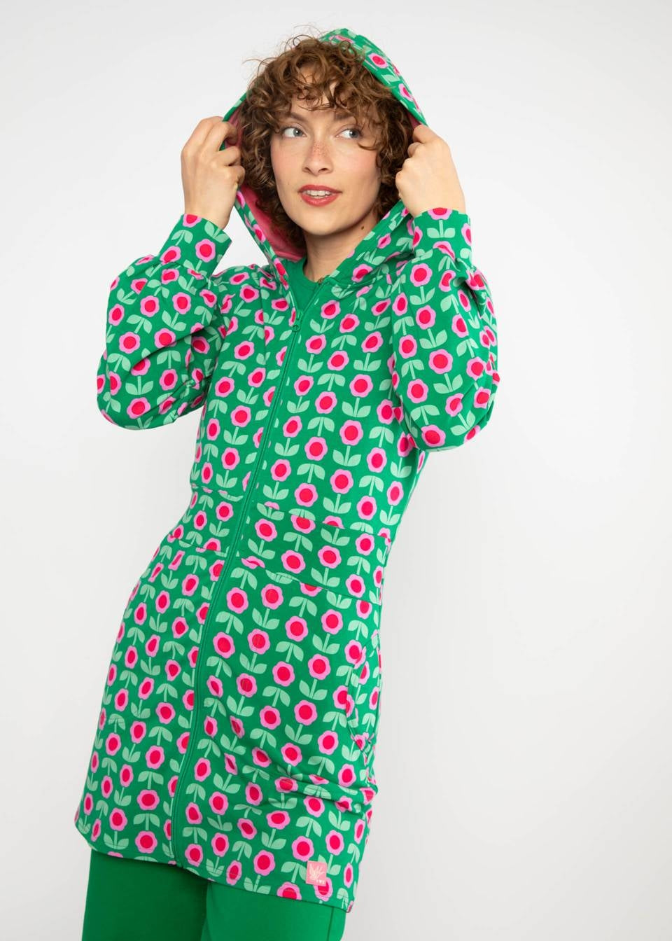 Blutsgeschwister Jacke "Bi Bim Butze" grün/pink geblümt