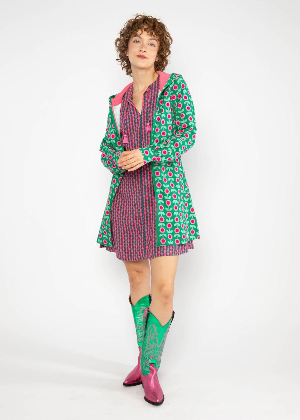 Blutsgeschwister Jacke "Bi Bim Butze" grün/pink geblümt