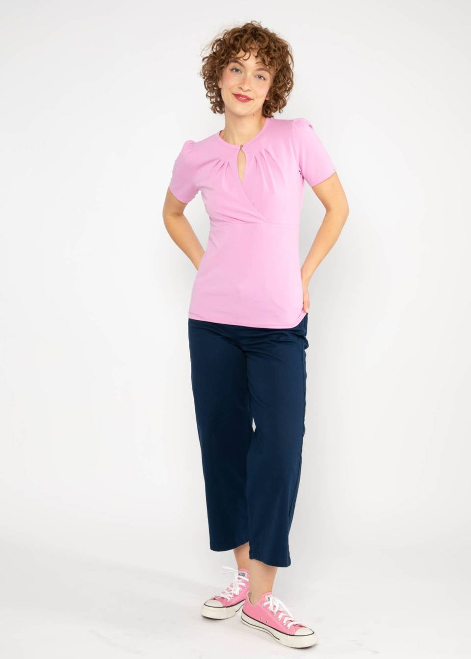 Blutsgeschwister Shirt "Criss Cross Coeur" rosa