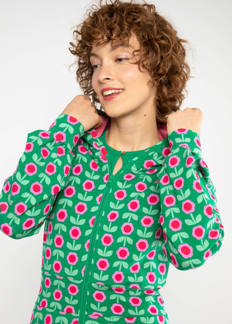 Blutsgeschwister Jacke "Bi Bim Butze" grün/pink geblümt