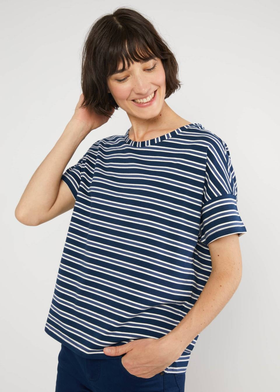 Blutsgeschwister Shirt "The Generous One" blau/gestreift