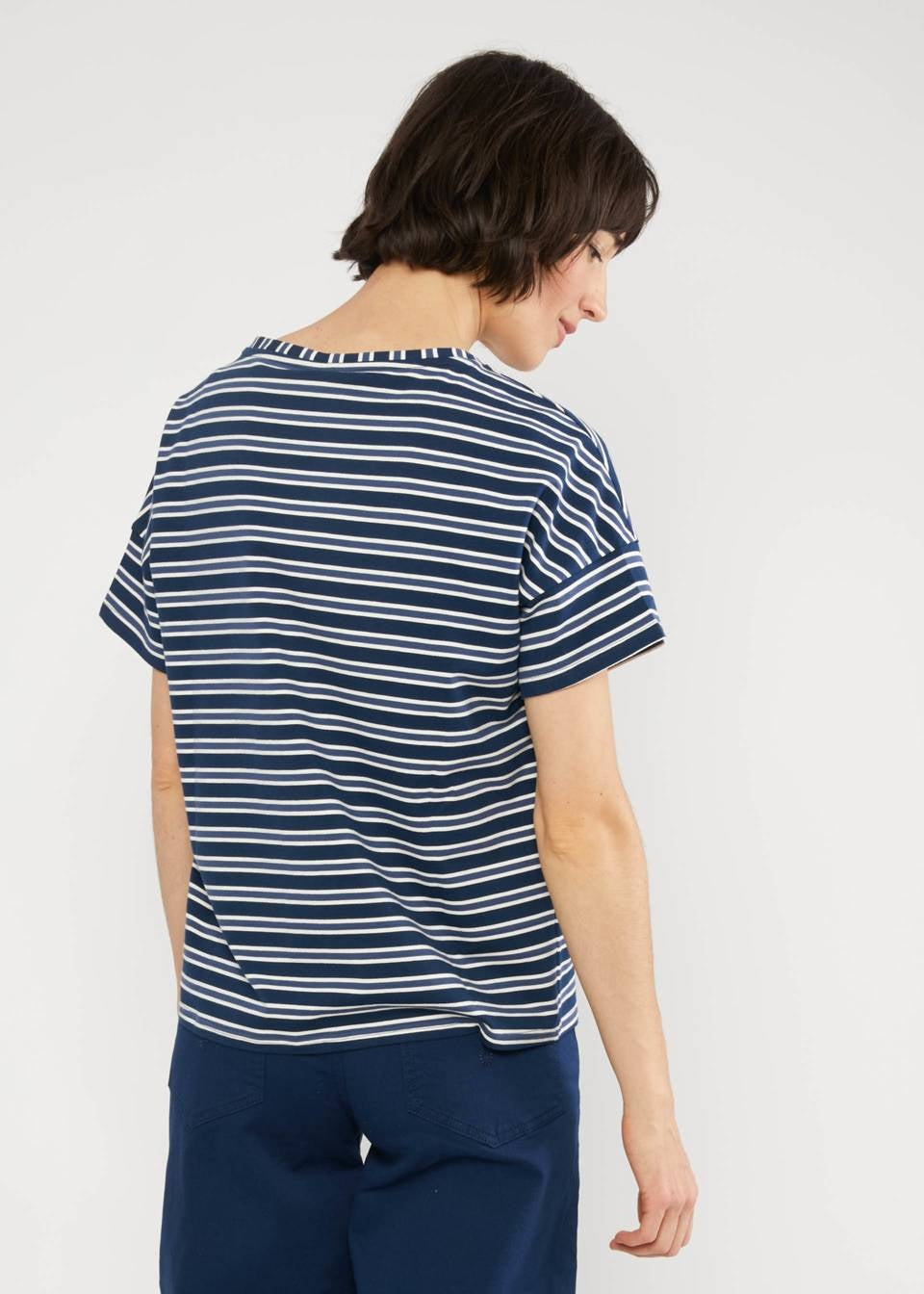 Blutsgeschwister Shirt "The Generous One" blau/gestreift