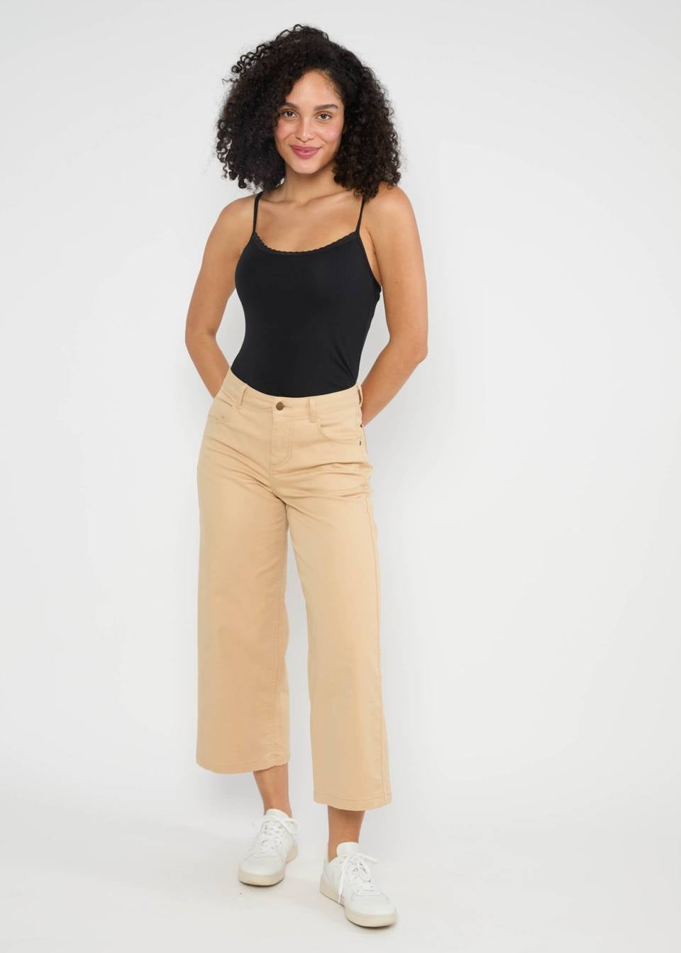 Blutsgeschwister Hose "High Waist Culotte" beige