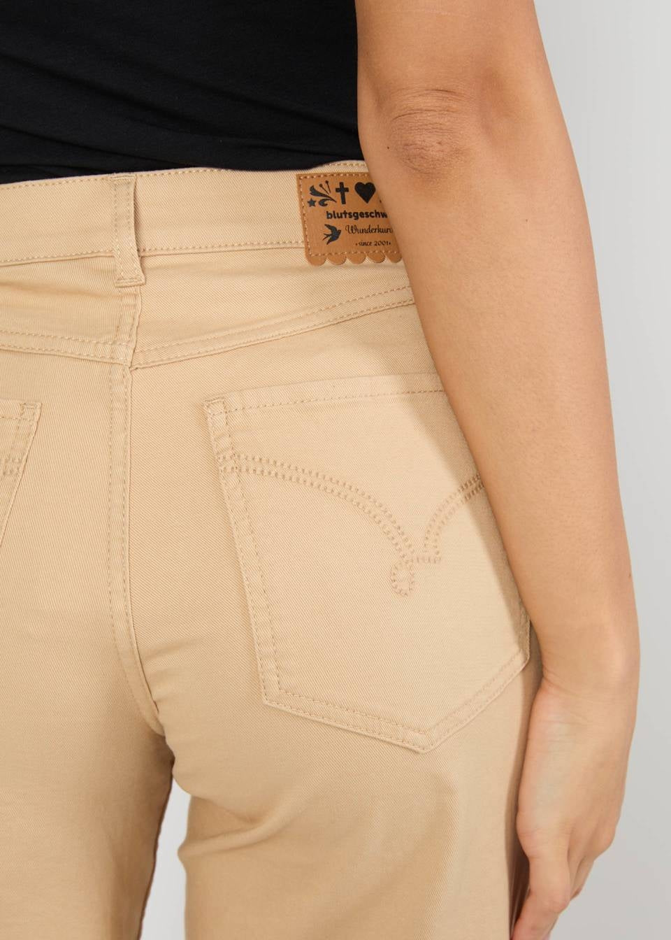 Blutsgeschwister Hose "High Waist Culotte" beige