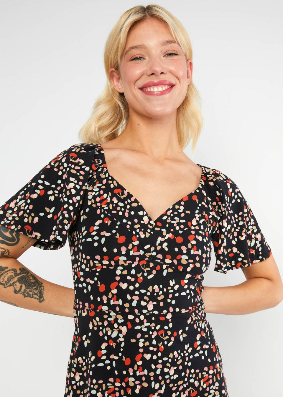 Blutsgeschwister Kleid "Shape Appeal" schwarz/bunt