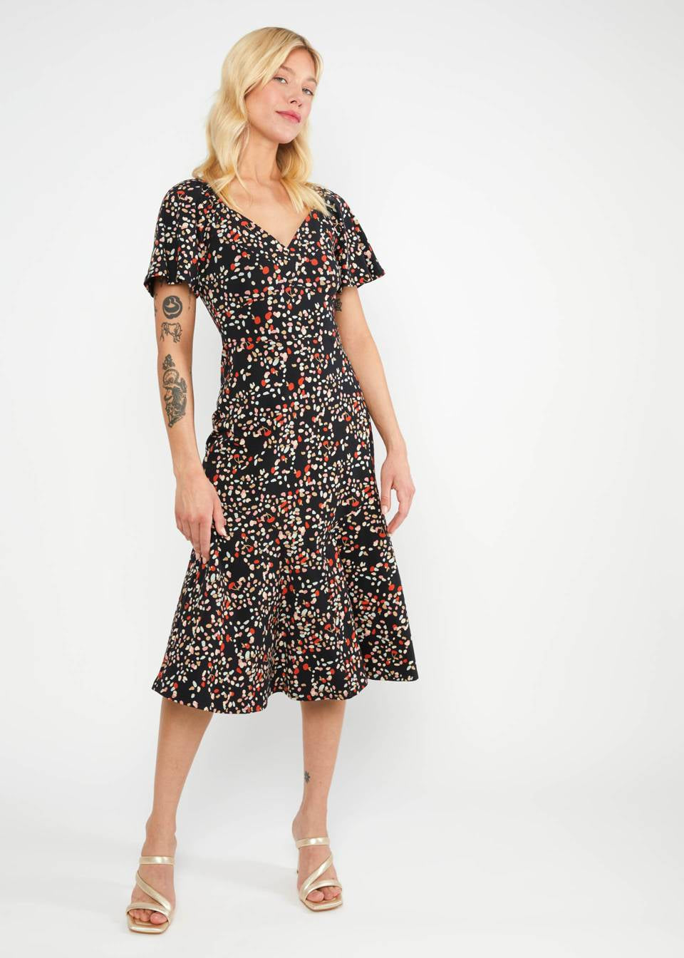 Blutsgeschwister Kleid "Shape Appeal" schwarz/bunt