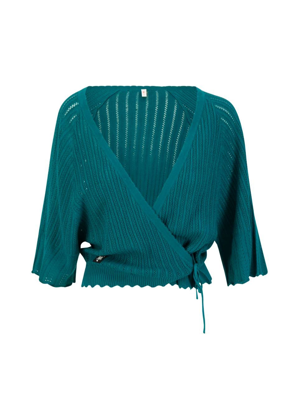 Blutsgeschwister Strickjacke "Fary Wrap" petrol