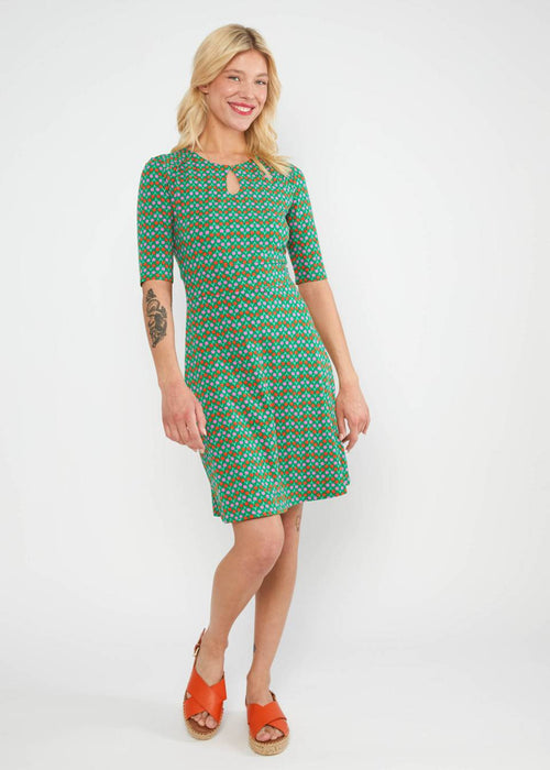 Blutsgeschwister Kleid "Hootchy Kootchy Petite" grün/gemustert