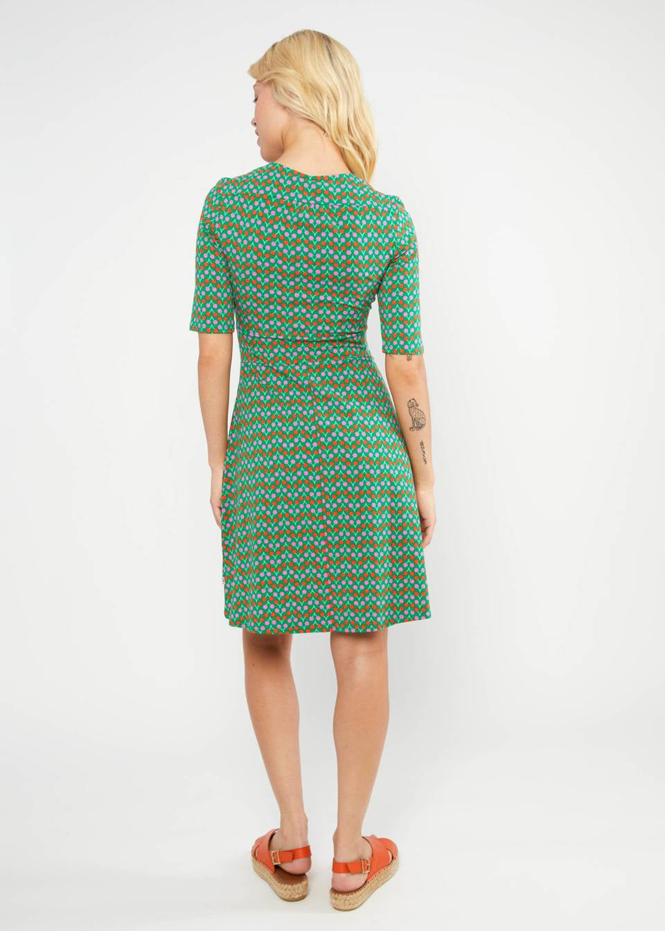 Blutsgeschwister Kleid "Hootchy Kootchy Petite" grün/gemustert