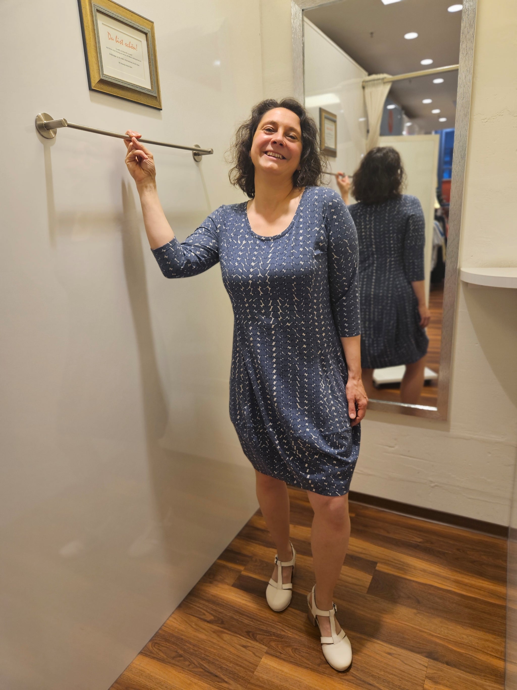 Miranda Merra Kleid "Herz" grau/gemustert