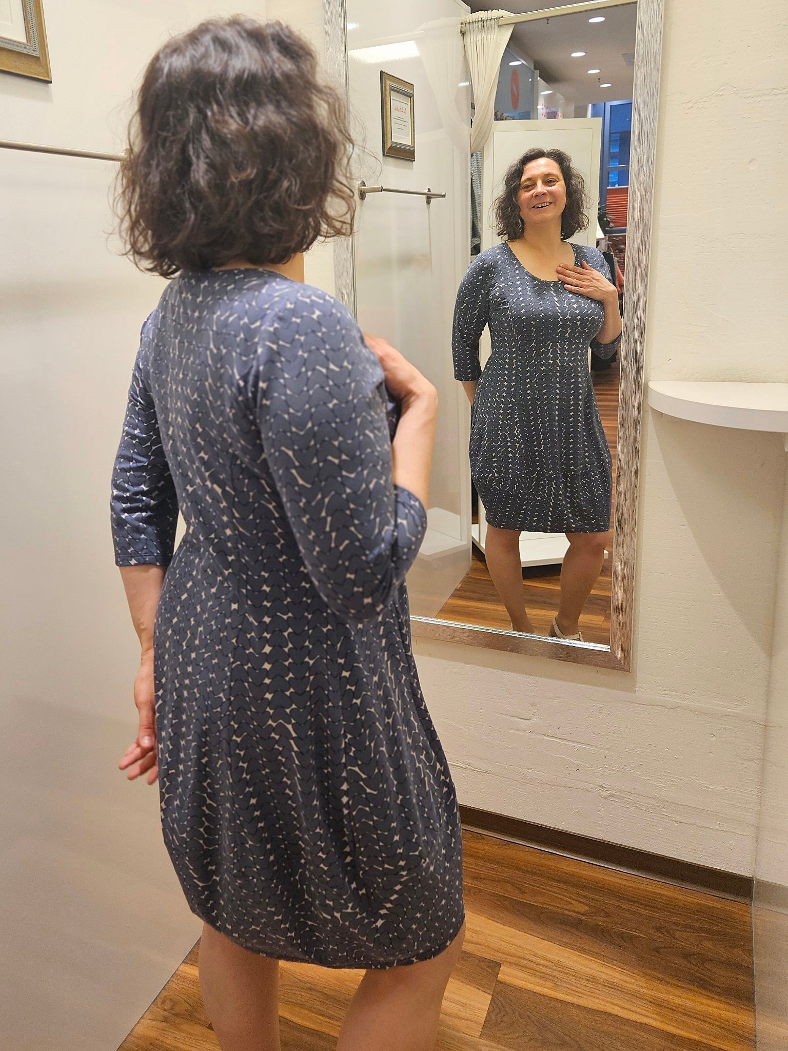 Miranda Merra Kleid "Herz" grau/gemustert
