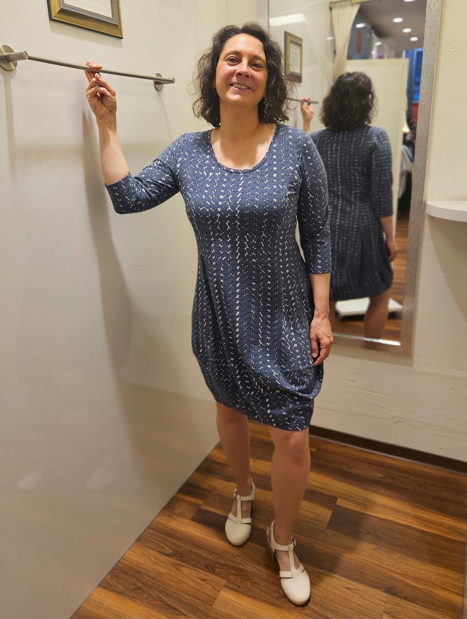Miranda Merra Kleid "Herz" grau/gemustert