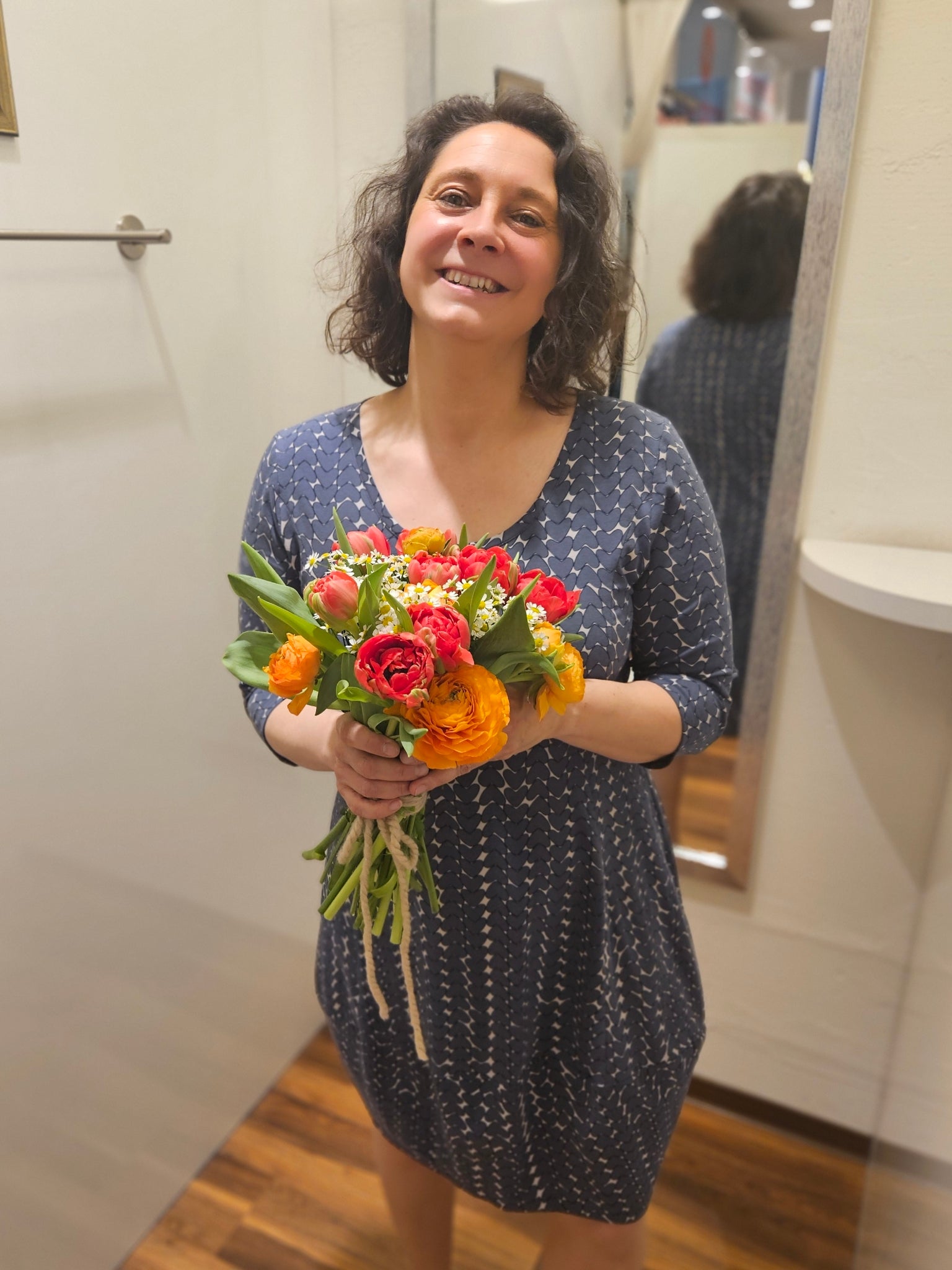 Miranda Merra Kleid "Herz" grau/gemustert