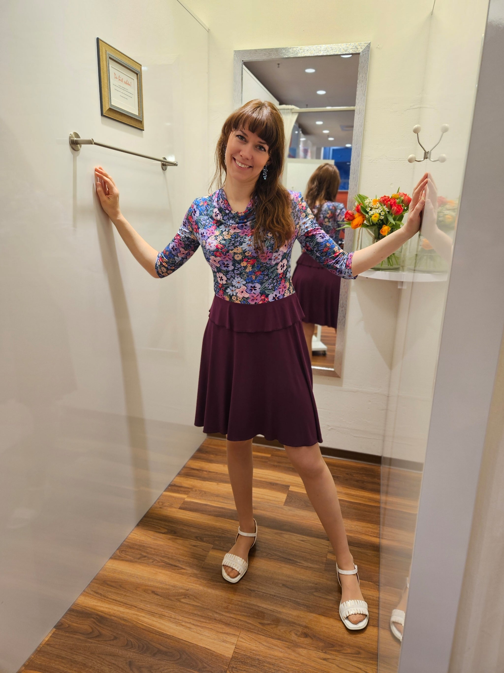 Miranda Merra Kleid "Frühlingsgruß" bunt geblümt/beere
