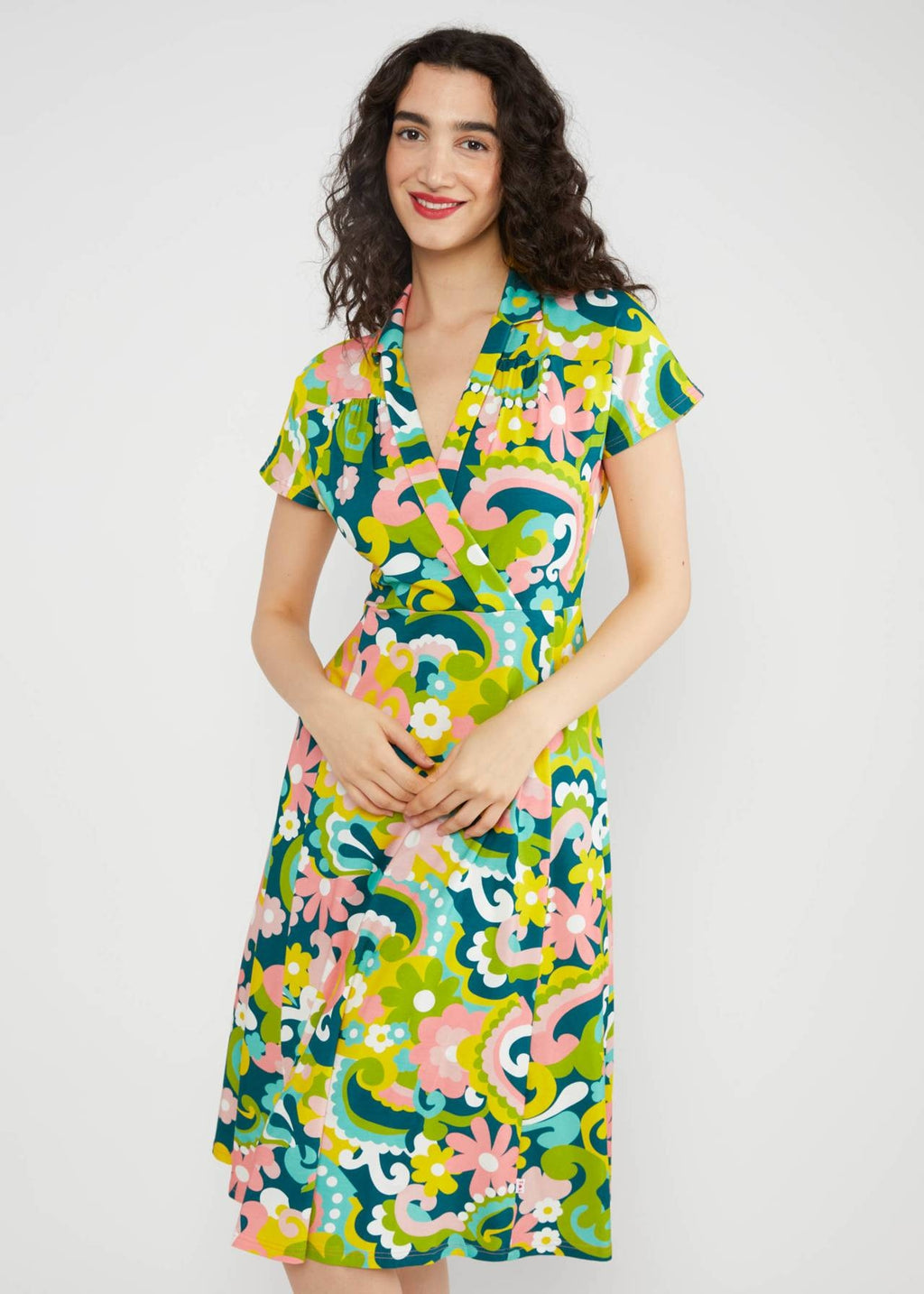 Blutsgeschwister Kleid "Hedoiste d'Ètè" grün/bunt gemustert