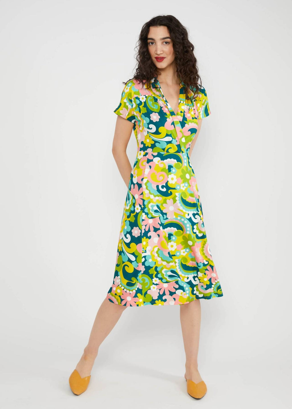 Blutsgeschwister Kleid "Hedoiste d'Ètè" grün/bunt gemustert