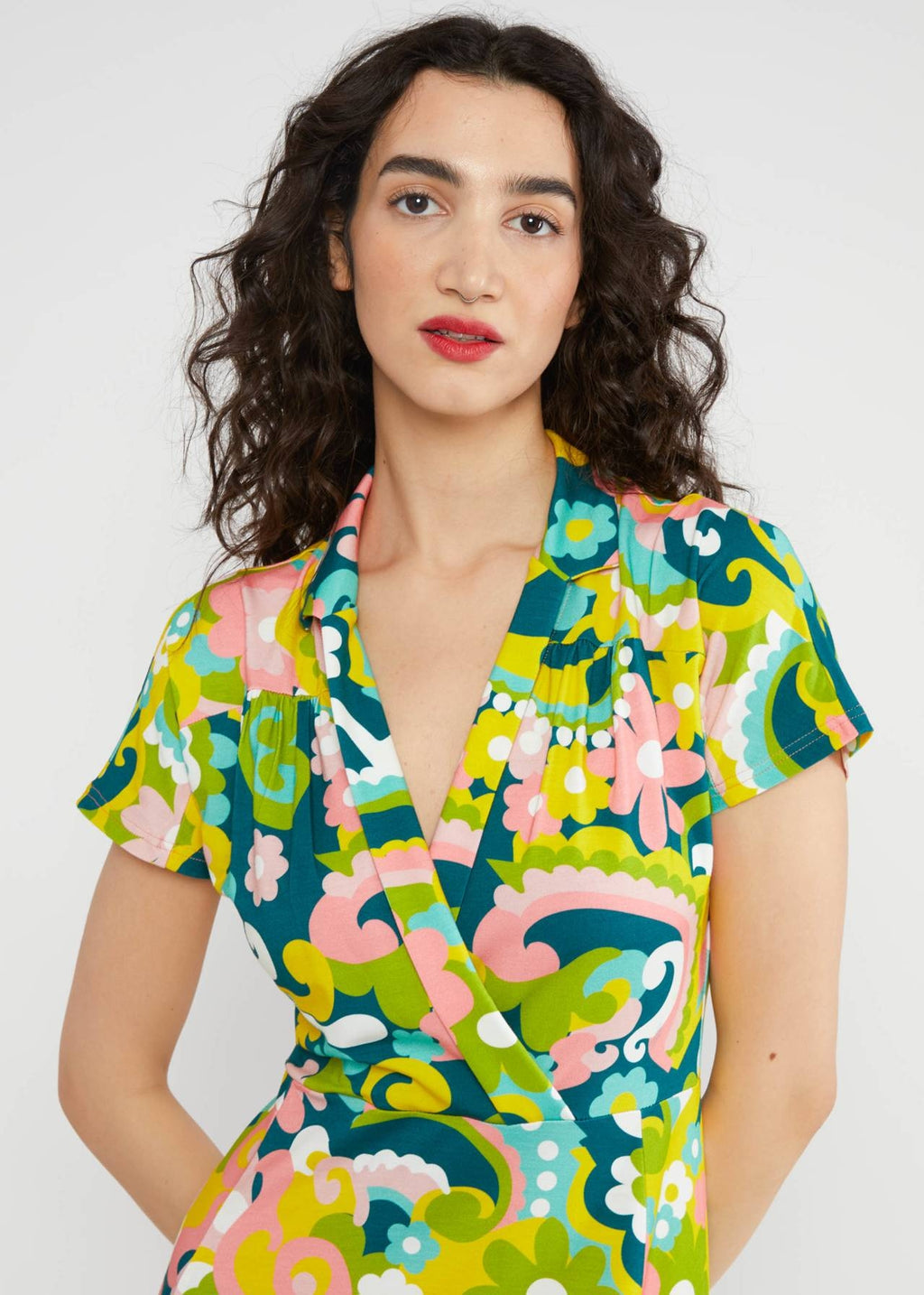 Blutsgeschwister Kleid "Hedoiste d'Ètè" grün/bunt gemustert