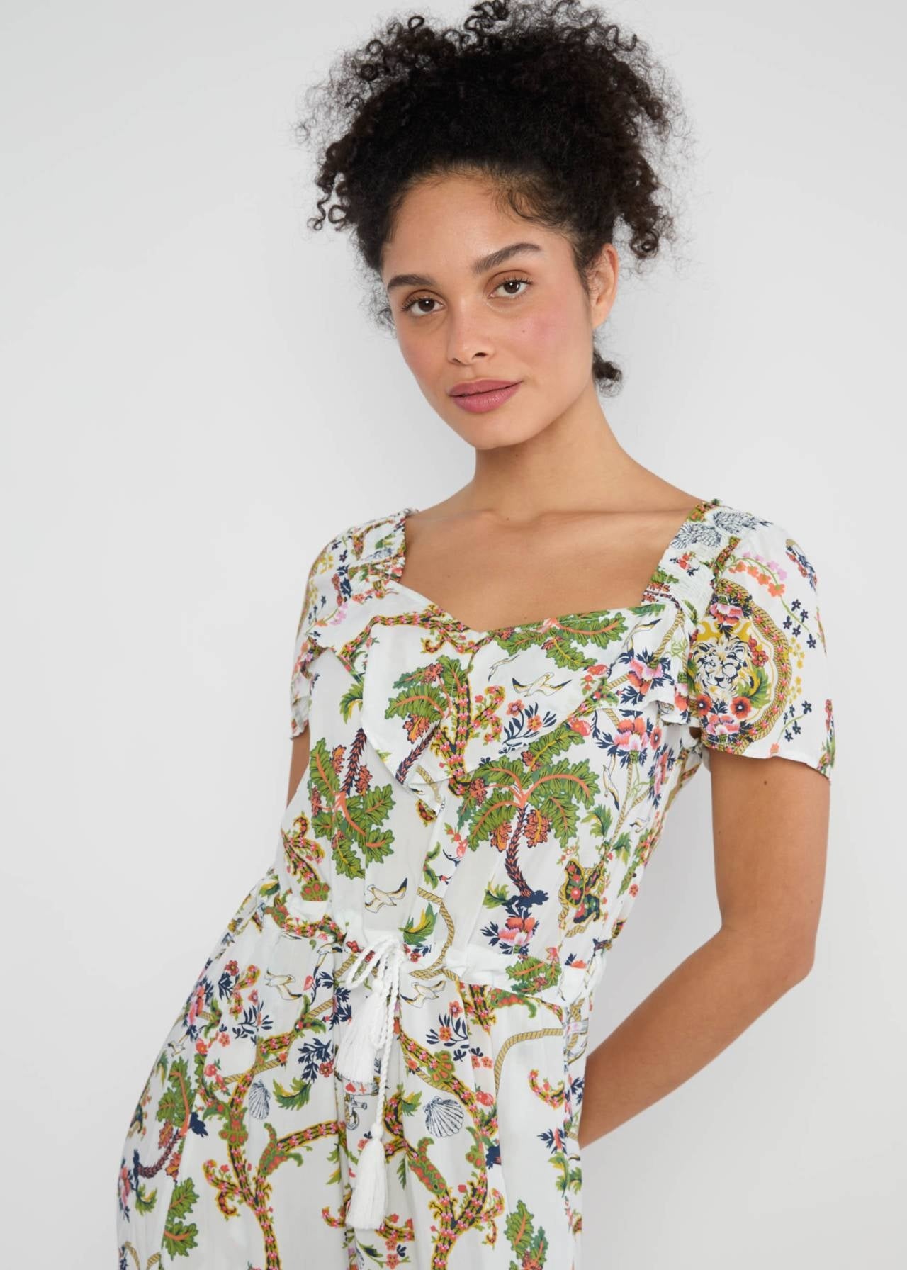 Blutsgeschwister Kleid "Breeze of Tenderness" weiß/gemustert