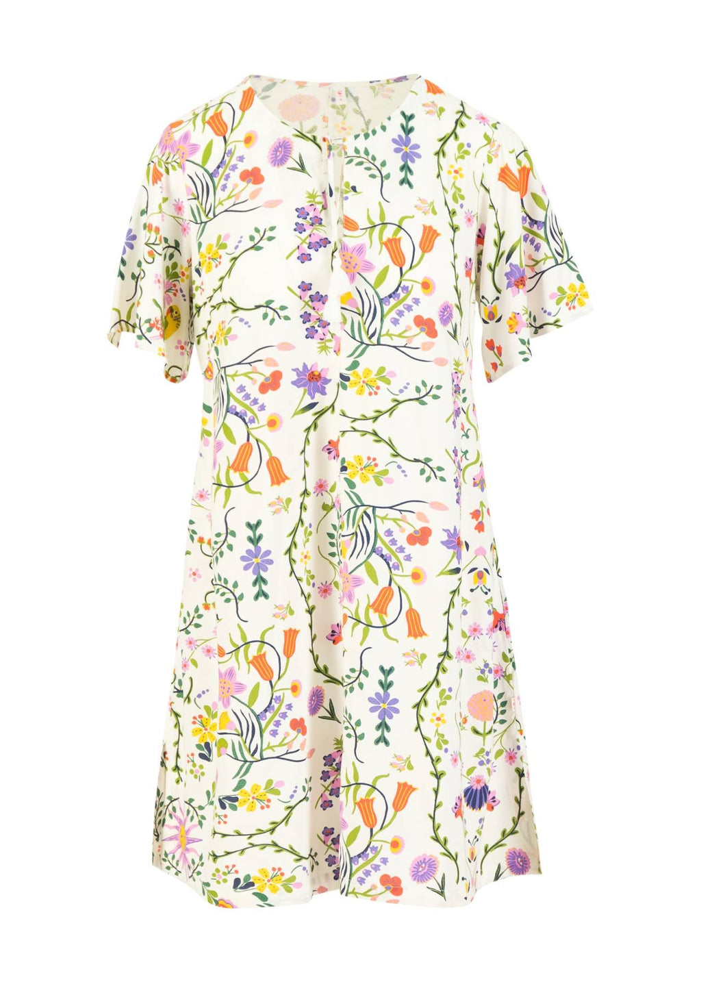 Blutsgeschwister Kleid "Kaftan Wings" weiß/geblümt