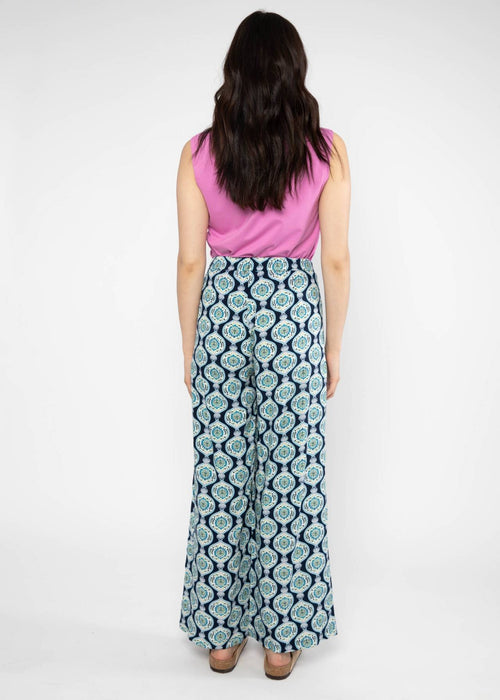 Blutsgeschwister Hose "Breezy Palazzo" blau/gemustert