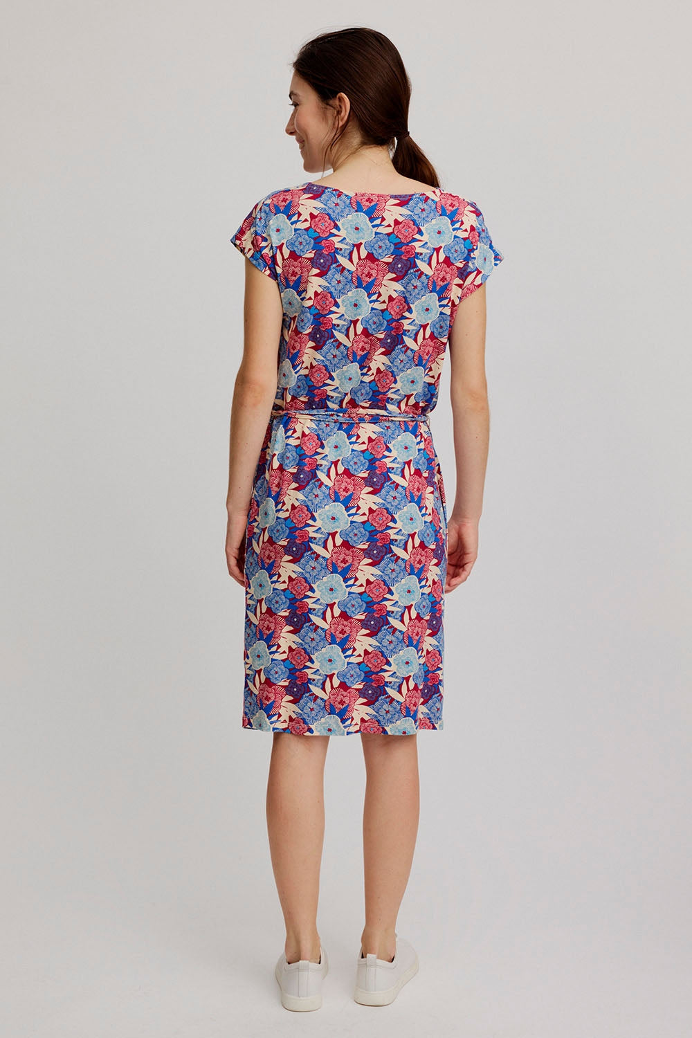 Tranquillo Kleid E150 blau/rot gemustert