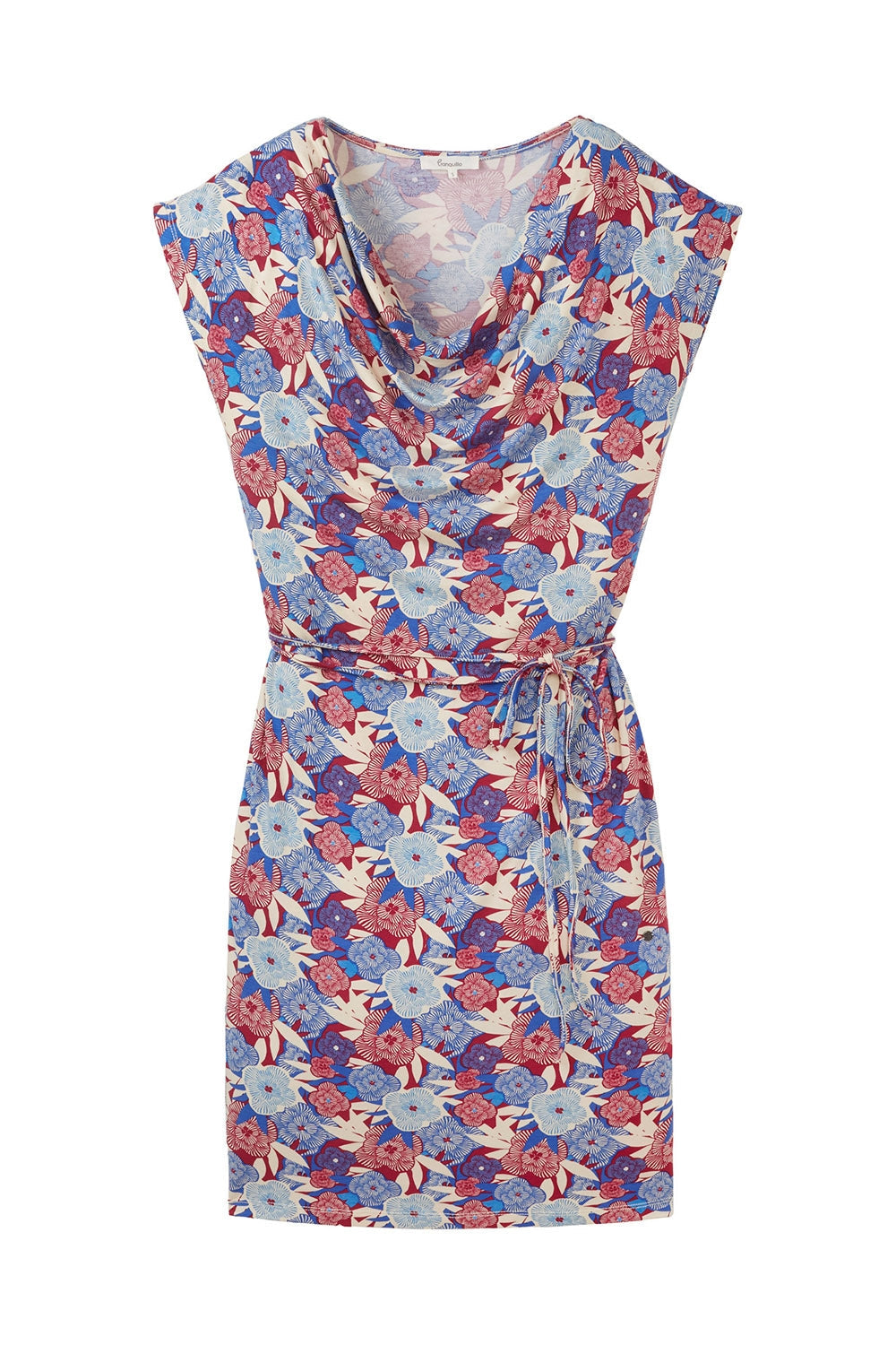 Tranquillo Kleid E150 blau/rot gemustert