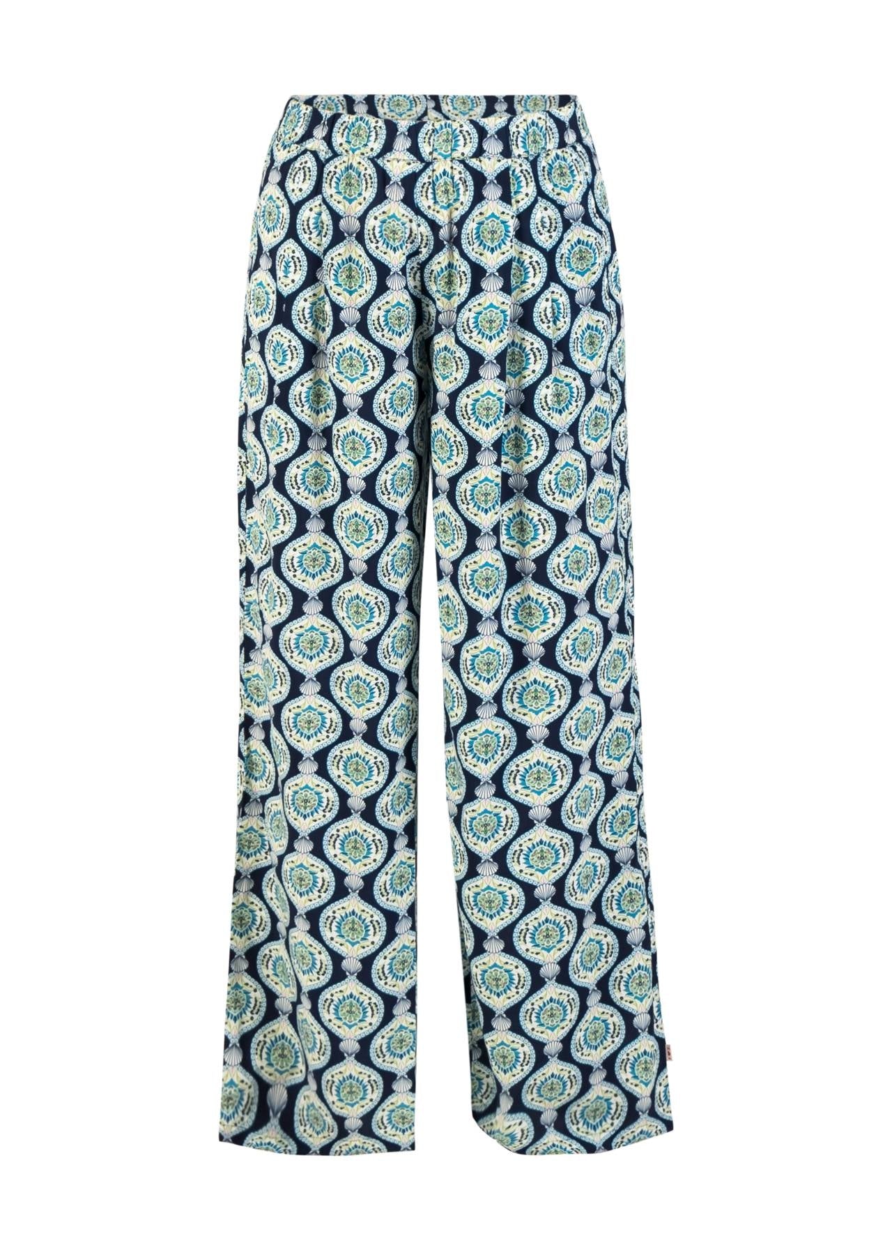Blutsgeschwister Hose "Breezy Palazzo" blau/gemustert